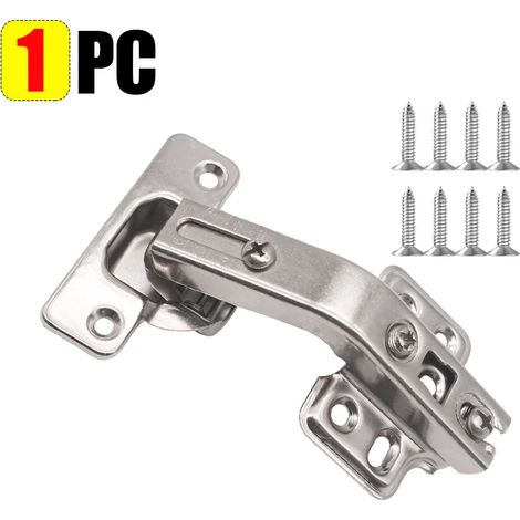 (1 pièce) Charnières de porte de placard à fermeture amortie 135° en acier inoxydable, charnières invisibles pour angles, fournitures de remplacement (1/5)