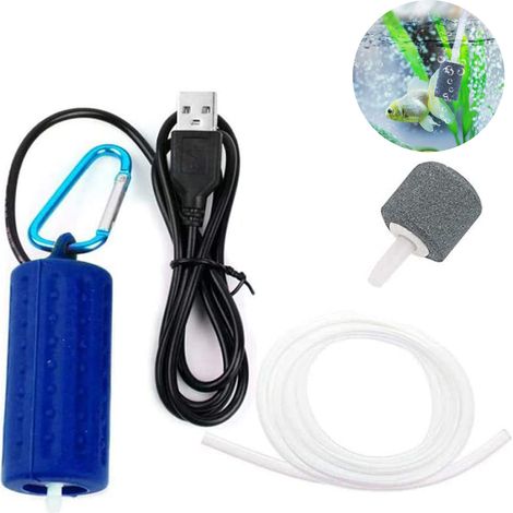 Pompe À Air Pour Aquarium - 1 0W - Débit 400 Ml/Min - Silencieuse Piézoélectrique - USB - Pour Aquarium De 1 À 15 Galons - 1 Pièce (1/5)