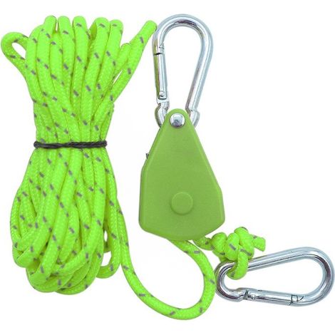 4 pièces cordes à cliquet réglable, tendeur voile ombrage, sangle pour lampes ou plantes en extérieur et intérieur vert (1/5)