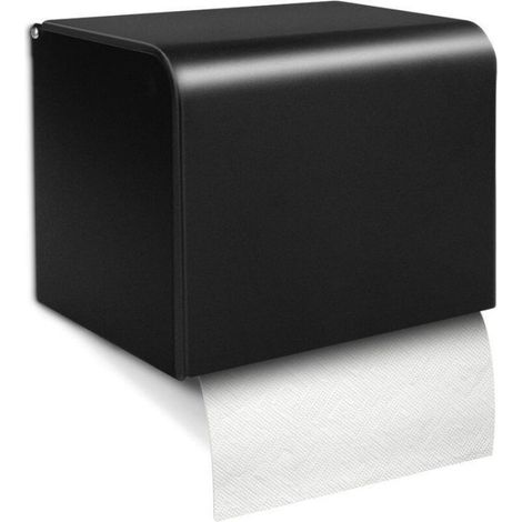 Porte-Papier Toilette - Distributeur Mouchoirs et Porte-Rouleaux - Acier Inoxydable SUS304 - Noir Mat - 1 Pièce (1/4)