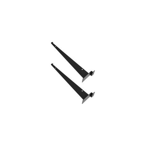 Lot de 2 Supports Robustes pour Panneaux à Lattes 30 CM en Métal Noir Accessoires Muraux pour Étagères Lourdes Fixation Réglable pour Garage et Rangement Maison