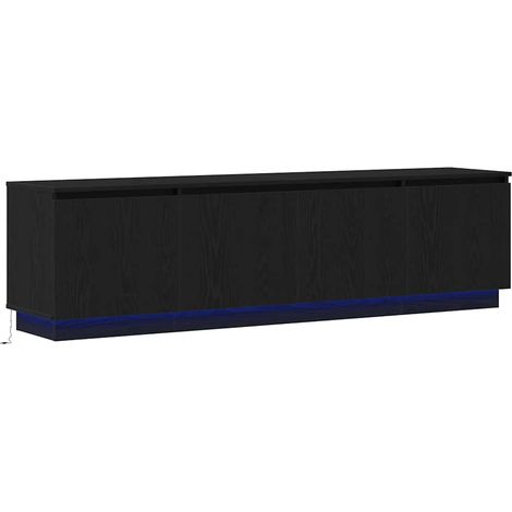 Meuble TV,Banc TV,Armoire TV avec LED Chêne noir 180 x 38 x 49 cm CFW103316 (1/5)