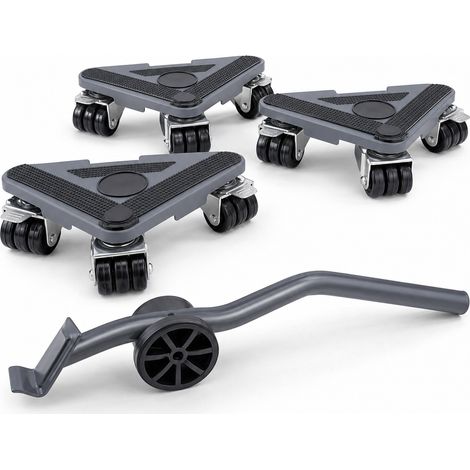 Kit di spostamento mobili pesanti con freno 4 rotelle grigie