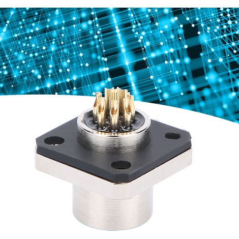Connecteur Étanche 8 Broches Prise Femelle M12HS8 à Flanc Carré pour Applications Industrielles