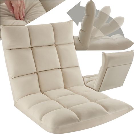 Fauteuil relax 2 en 1 en velours avec dossier inclinable et matelas de sol (1/5)