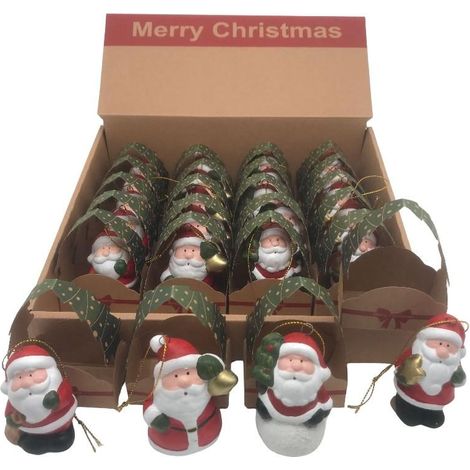 Pendenti natalizi a forma di Babbo Natale 6 x 3,5 x 8 cm modello assortito Mercury