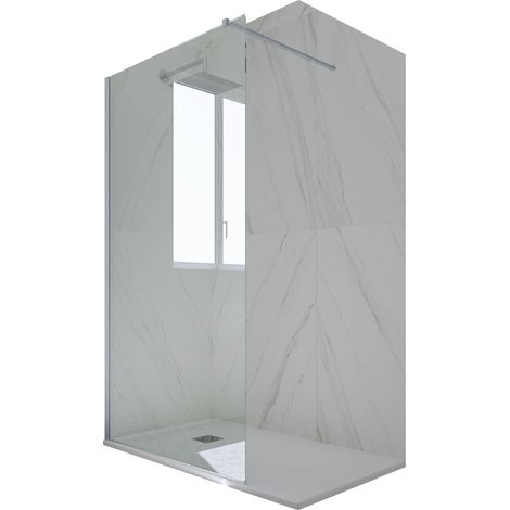 Walk in parete doccia Silver  cm vetro nicchia Kolors