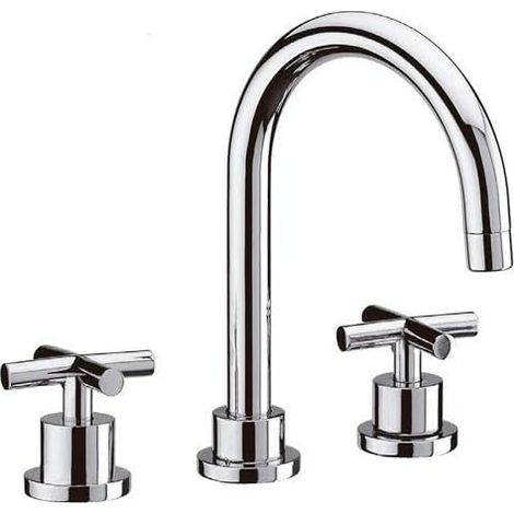 GRIFO BIMANDO MODERNO SERIE VIENA PARA LAVABO DE CAÑO CENTRAL SOBRE ENCIMERA (1/2)