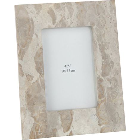 Cadre Photo Déco "Marbre" 10x15cm Beige (1/3)