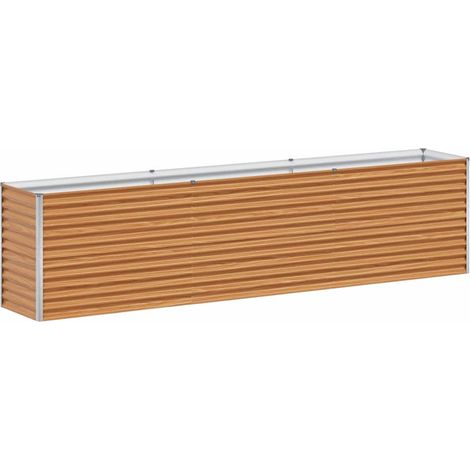 Arriate elevado Marrón Claro 290 x 50 x 68 cm Acero Galvanizado vidaXL
