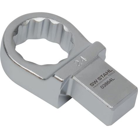 SW-Stahl 03864L Einsteck-Ringschlüssel 24 mm I Einsteckvierkant 14 x 18 mm I Einsteckringschlüssel SW 24mm