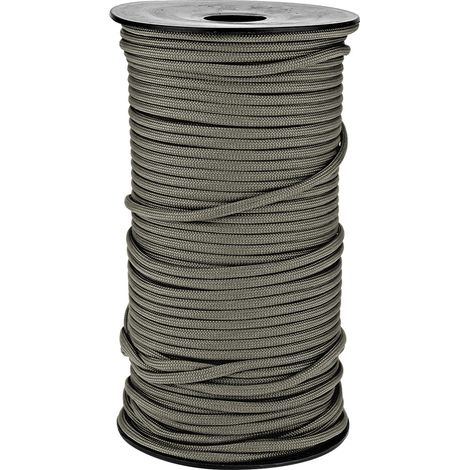 Corde de parachute robuste de 100 m, 9 brins, 4 mm, pour lanière, corde à linge, corde de camping (kaki)