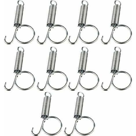 10 ganci a molla in metallo per fissare le porte delle gabbie degli animali domestici, per conigli, roditori, criceti, scoiattoli e uccelli. (1/4)