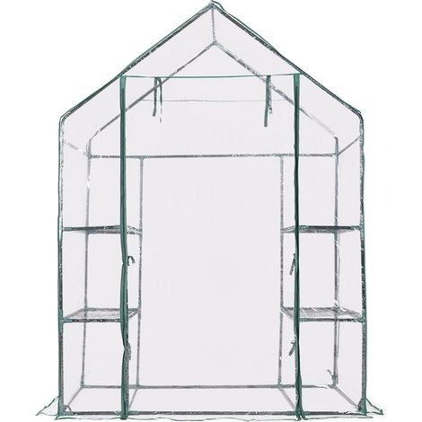 Gewachshaus mit regalen pvc abdeckung 143 x 73 x 195 cm