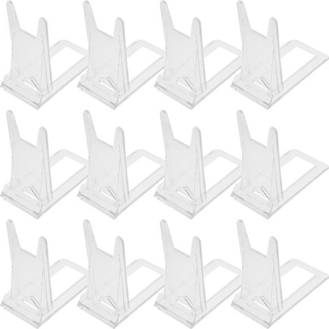 20 pièces Présentoir Transparent Réglable Chevalet Multifonction pour Magazines CD et Cartes Postales Support Exposition Polyvalent pour Maison et Bureau (1/5)