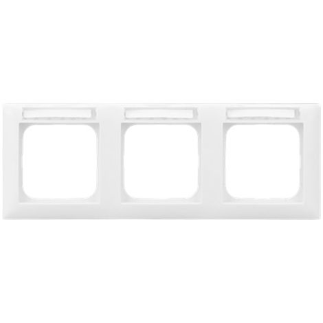 Busch-Jaeger Cadre de recouvrement avec fenêtre transparente, horizontal avec champ d'inscription 3 compartiments blanc alpin - Busch-balance® SI (1733 NSK-914), 2CKA001754A4831