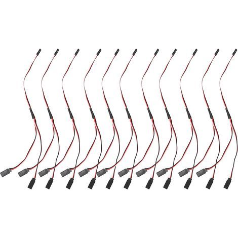 10 Stück Servo-Verlängerungskabel, 3-polig, Buchse auf Stecker, Kabelverbinder, Fernbedienung, Y-Typ, 300 mm (11,81 Zoll) (1/5)