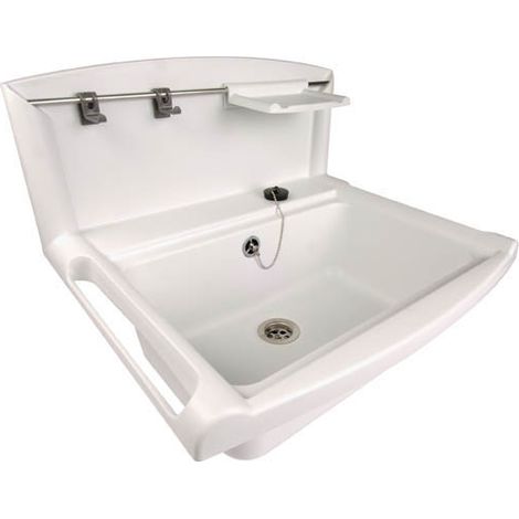 Nicoll – Poste d'eau multifonction blanc pour garage et buanderie – Fixation murale – Résistant aux chocs et aux UV – Installation rapide et facile