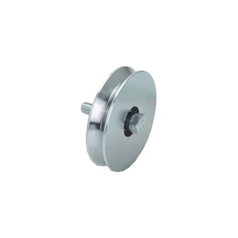 RUOTA CANCELLI GOLA V 1 CUSCINETTO A SFERA ART.402   EE ¸ mm.100x21  portata Kg.230  gola V 92  °    COMBI