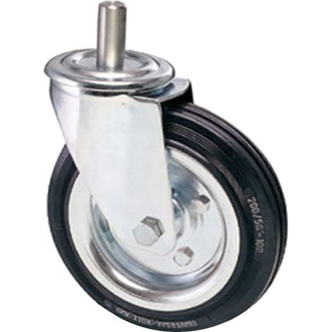 Ruota AVO 80B 100x30 rivestimento gomma nucleo acciaio girevole con perno codolo