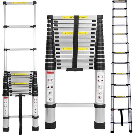 Conducteur télescopique ALU Tête de conducteur pliante de 14.4ft d'alertes, échelles coulissantes extensibles à l'échelle multi-usage résiliente (1/5)