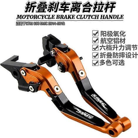 Convient pour KTM 690 SMC 2014-2016, levier de frein, d'embrayage et de klaxon repliable modifiés, poignée de guidon ( )