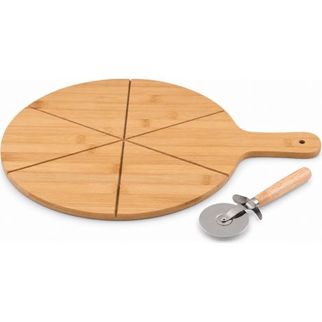 Tagliere per Pizza con Coltello Taglierina con Rotella Accessori da Tavola 34 cm (1/4)