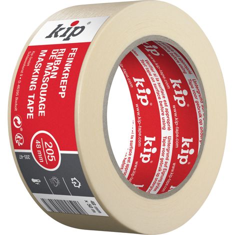 Kip MASKING-TEC fine crepe - Nastro crepe 48 mm x 50 m - Nastro adesivo impregnato per interni - Bordi colorati - Alta forza adesiva - Resistente allo strappo e flessibile
