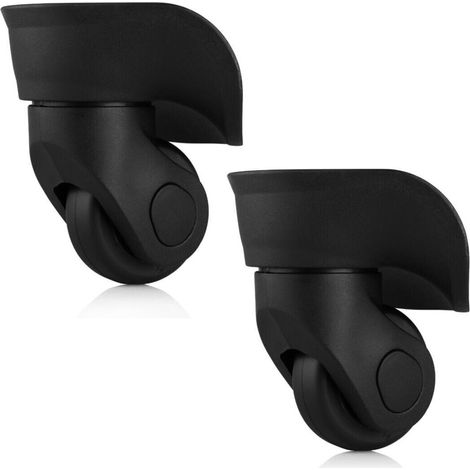 Roue De Valise - Pivotante Multidirectionnelle - Pour Bagage Valise Coffre Voyage - Noir - 2 Pièces