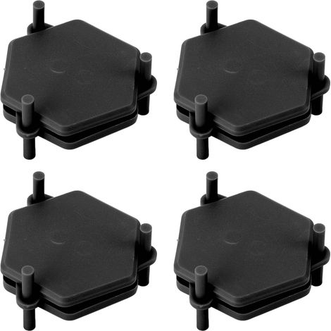 Lot de 4 sous-verres hexagonaux élégants, réglables et multifonctionnels pour boissons et petits objets, noirs. (1/5)