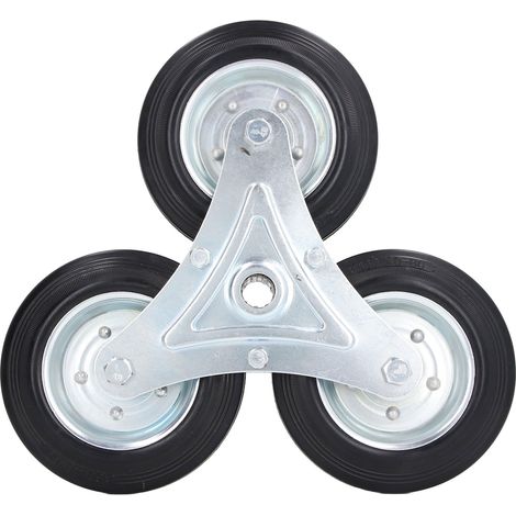 Roue pour monter les escaliers, 15 cm, capacité de charge de 136 kg, roue triangulaire robuste en caoutchouc plein, roulette pour chariot de courses (1/5)