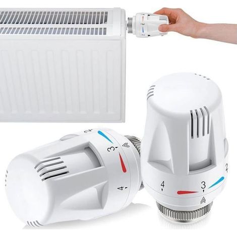Tte thermostatique de radiateur - Valve de radiateur - Valve de radiateur 2 pices - Tte thermostatique de radiateur (1/5)