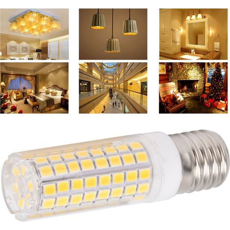 Ampoule LED E17 type « maïs » 1000 lm, 102 LED, dimmable, pour lustre, plafonnier ou applique murale, 110 V, 10 W, blanc chaud (1/5)
