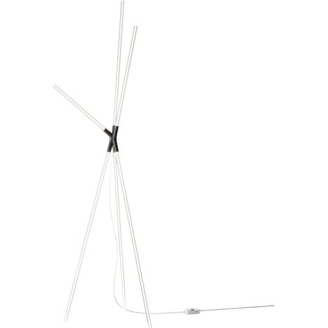 Brilliant Lampada da Terra a Treppiede in Alluminio Nero, 36W LED con Temperatura Colore Regolabile 2200K-3000K, Design Scultoreo Contemporaneo (1/3)