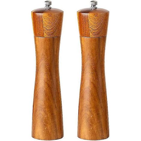 Pfeffermühle aus Holz, Gewürzmühle aus Holz, 2-teilige Salz- und Pfeffermühle, manuell (1/5)