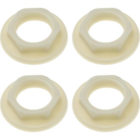 Lot de 4 écrous arrière de robinet d'évier 1,9 cm BSP en plastique Accessoires pour robinets de lavabo de salle de bain mélangeurs ronds à face arrière écrous à bride arrière outils (1/5)