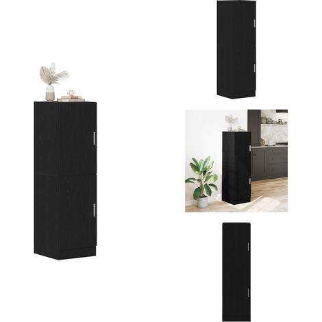 Küchenschrank Schwarz 38x41,5x131,5 cm Holzwerkstoff - Küchenschrank - Küchenschränke - Schrank - Vorratsschrank (1/5)