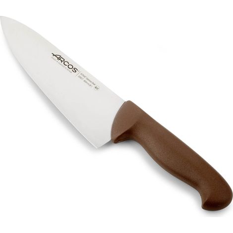 Coltello da cuoco Arcos 2900 - Prof 290728 in acciaio inox Nitrum e mango ergonomico marrone Polipropilene e 20 lama cm, coperchio espositivo