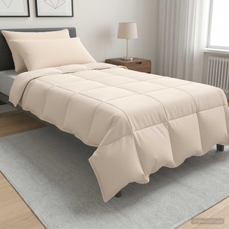 vidaXL Set di Piumoni 2 pz 135 x 220 cm Tutte le stagioni Beige (1/5)
