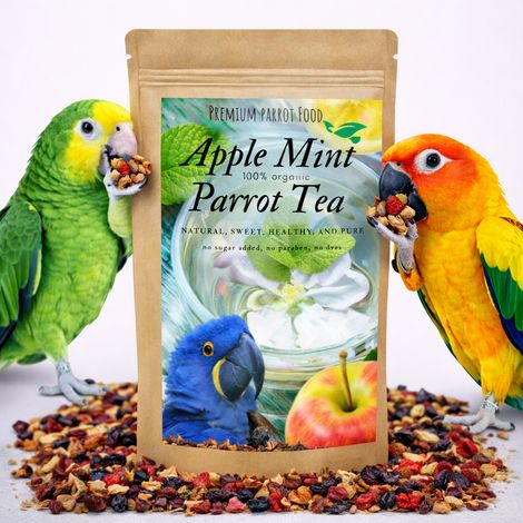 Tisane pomme-menthe pour perroquets  Infusion bio  Thé pour perroquets  Pomme-menthe 100 g (1/5)