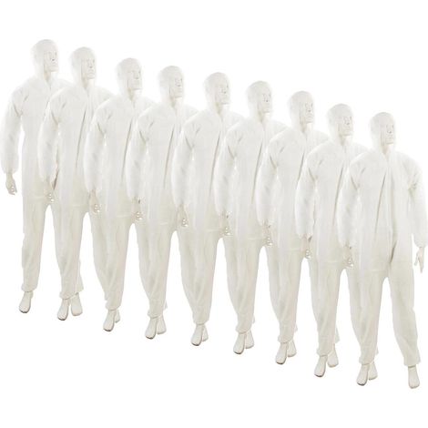 Dapetz ® 20 Pack Disposable Coverall Protective Suits Overall Suits with Hood XXL 185cm 73", Elastic Cuffs, Ankles, and Hood, Zip Front Opening for Painting, Cleaning, Safety Workwear, Men, Women (1/5)