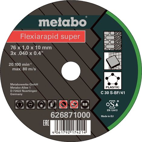Metabo 626871000 accesorio para amoladora angular Corte del disco