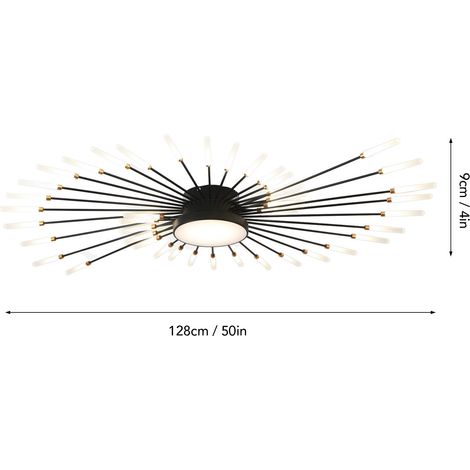 Eosnow – Plafonnier LED moderne 42 têtes – Acrylique et fer – Lumière neutre 110-240V – Pour salon et chambre – Taille 128 cm x 9 cm