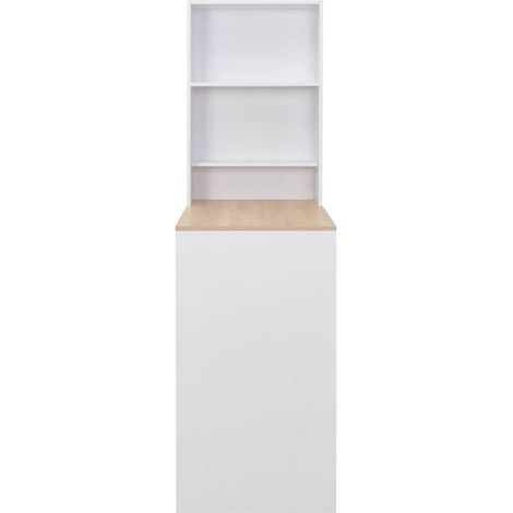 Maison Exclusive - Mesa de bar con estantería blanca 115x59x200 c (1/5)