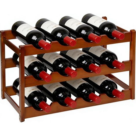 Casier à Vin Range Bouteilles Horizontal(3 Étages de 4 Bouteilles) (1/5)