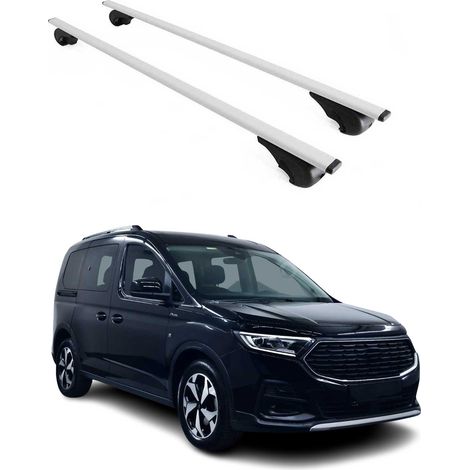 OMAC Barres de toit pour Ford Tourneo Connect III 2022-2026 – TÜV / DIN 75302:2019 – Antivol inclus – Charge max 75 kg – 2 barres Argent (1/4)