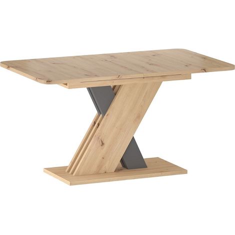 Table extensible chêne artisan & anthracite 140cm Zest (1/5)