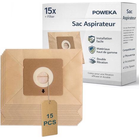 15 Sacs d'aspirateur ZR003901 Compatibles Rowenta Moulinex City Space (1/5)