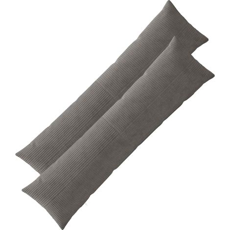 Funda de almohada 2 pcs ALMELO Gris oscuro 40 x 145 cm pana vidaXL (1/5)