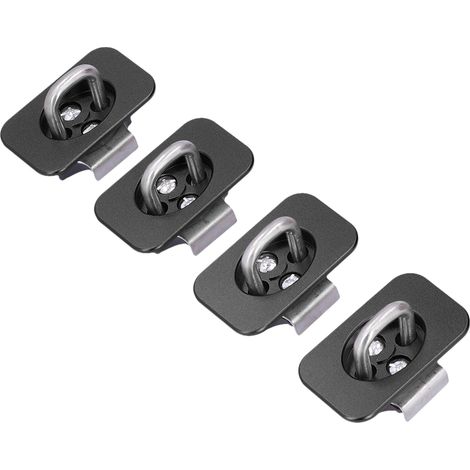 Lot de 4 anneaux/boucles d'ancrage pour câble de verrouillage de coffre de pick-up, compatibles avec Ford Série F F150 (2015-2021), noirs (1/5)